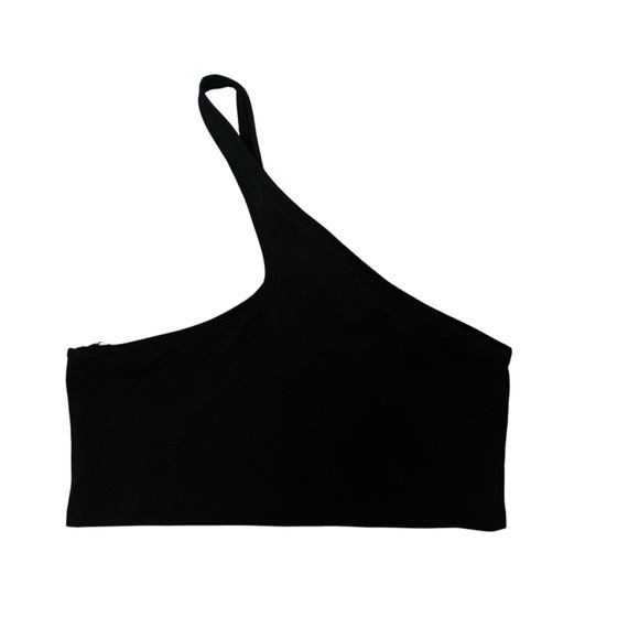 Adika Women’s Ultra Cropped Asymmetric Strap Top in Black Size M - Picture 3 of 8